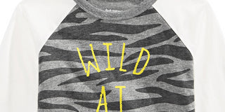 Camiseta infantil First Impressions com estampa Wild at Heart para meninos, cinza, tamanho 6 a 9 meses