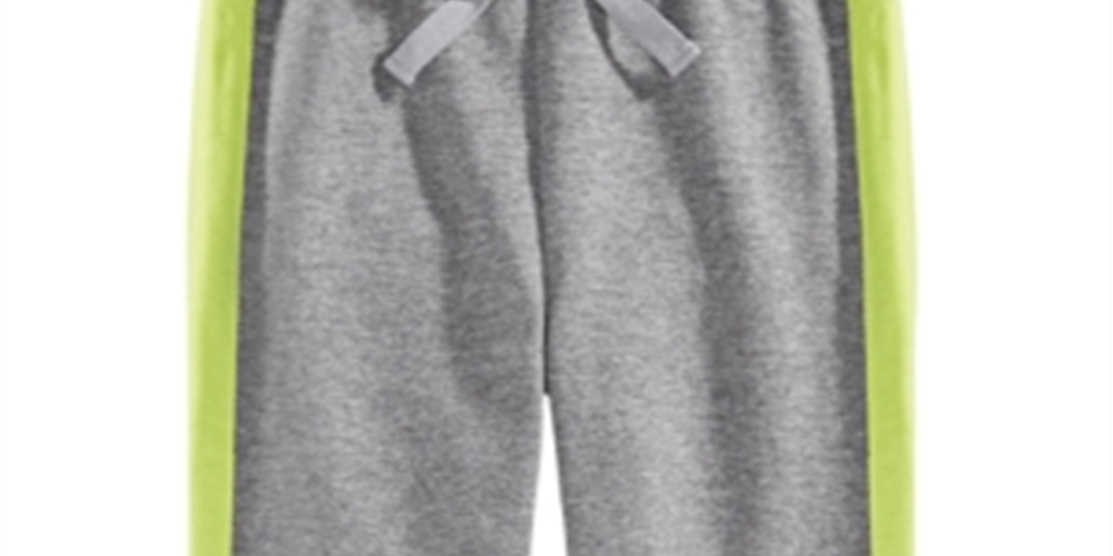 Calça jogger infantil com cós elástico e listras laterais First Impressions, cinza, tamanho 3T