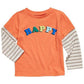Camiseta infantil First Impressions Happy Layered Look manga comprida laranja tamanho 3-6 meses