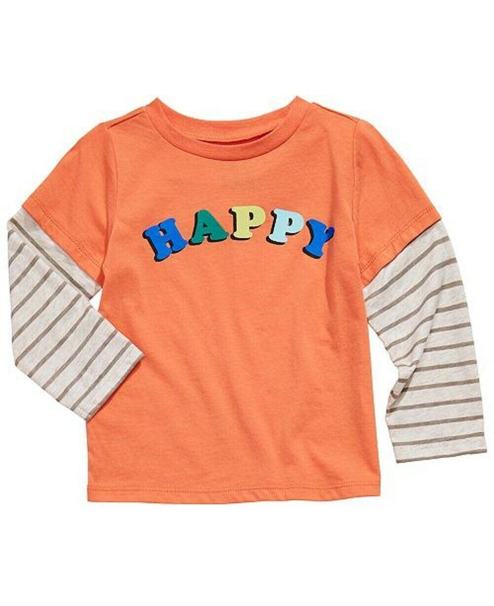 Camiseta infantil First Impressions Happy Layered Look manga comprida laranja tamanho 3-6 meses