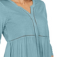 Blusa feminina estilo &amp; co, decote em V, tecido misto, azul, tamanho XX-G
