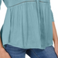 Blusa feminina estilo &amp; co, decote em V, tecido misto, azul, tamanho XX-G