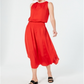Vestido midi feminino Alfani com cintura franzida, vermelho, tamanho pequeno GG