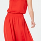 Vestido midi feminino Alfani com cintura franzida, vermelho, tamanho pequeno GG
