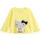 Camiseta estampada com gato First Impressions para bebê menina, amarela, tamanho 6 a 9 meses