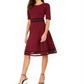 Vestido listrado de malha feminino NY Collection, marrom, tamanho pequeno XL