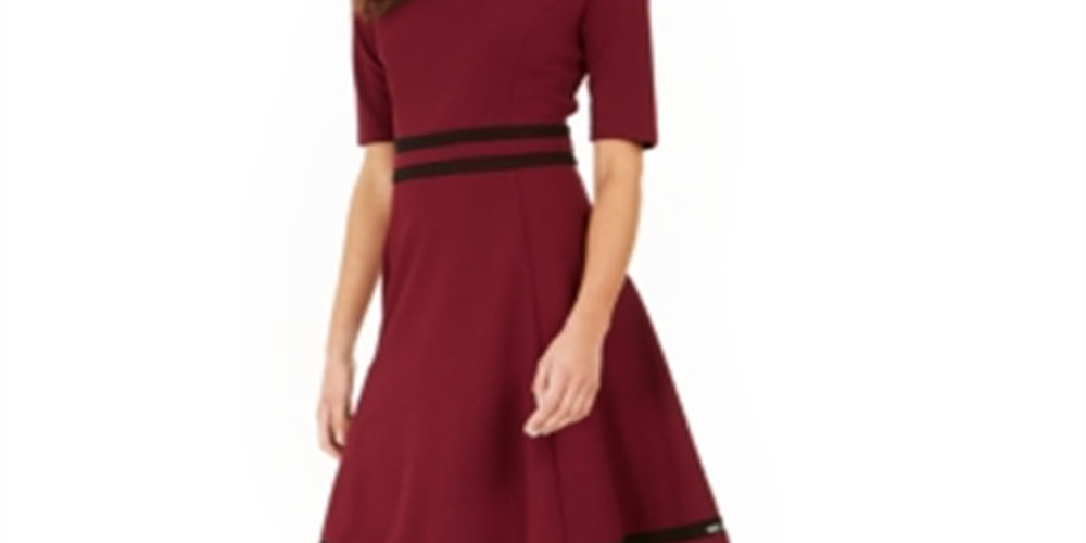 Vestido listrado de malha feminino NY Collection, marrom, tamanho pequeno XL