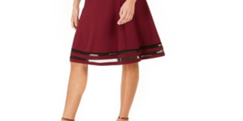 Vestido listrado de malha feminino NY Collection, marrom, tamanho pequeno XL