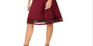 Vestido listrado de malha feminino NY Collection, marrom, tamanho pequeno XL