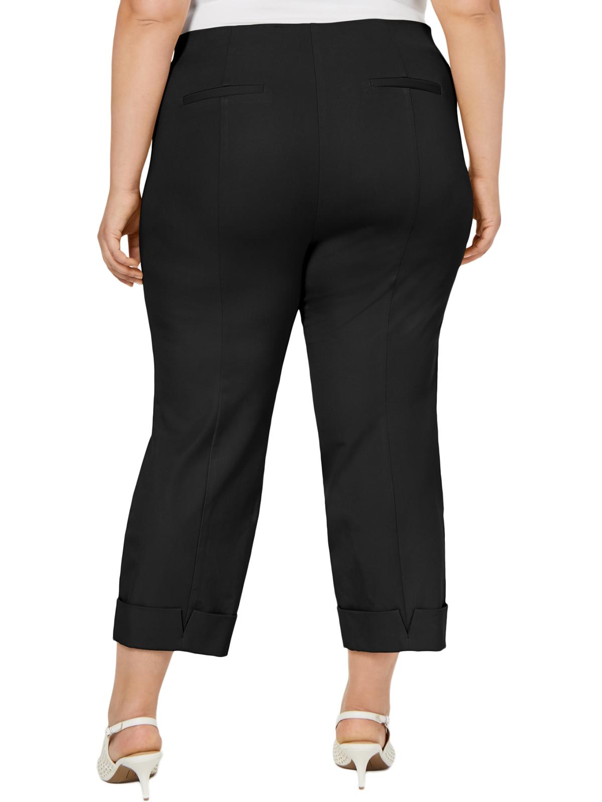 Calça Alfani Feminina Comfort Waist Cuffed Ankle Preta Tamanho Pequeno