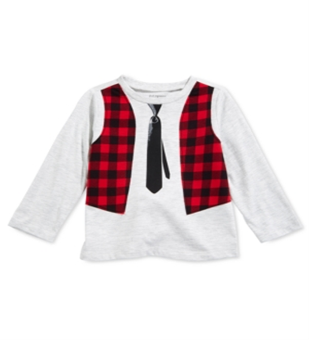 Camiseta estampada First Impressions Baby Boy cinza tamanho 24 meses