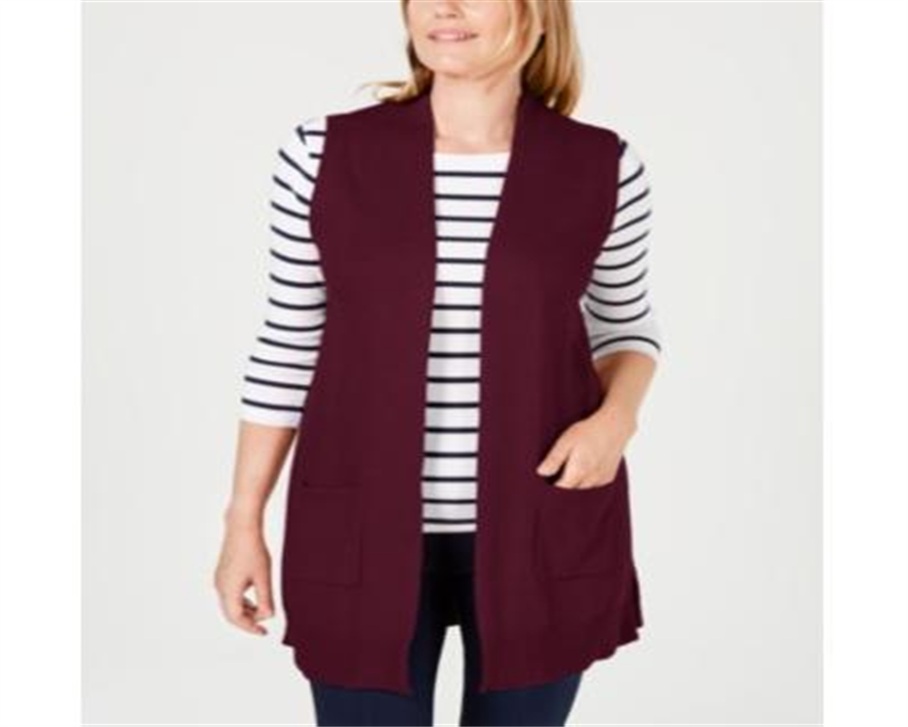 Colete suéter feminino Karen Scott vermelho tamanho X-S
