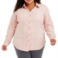 Camisa feminina de veludo cotelê de algodão Charter Club rosa tamanho 0X