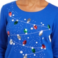 Karen Scott Top de algodão com detalhes femininos, azul, tamanho pequeno P