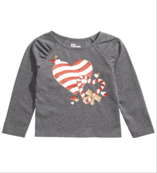 Epic Threads Little Girl's Candy Heart T-Shirt Gray Size 6