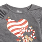 Camiseta infantil Epic Threads com estampa de coração de doce para meninas, tamanho 6, cinza