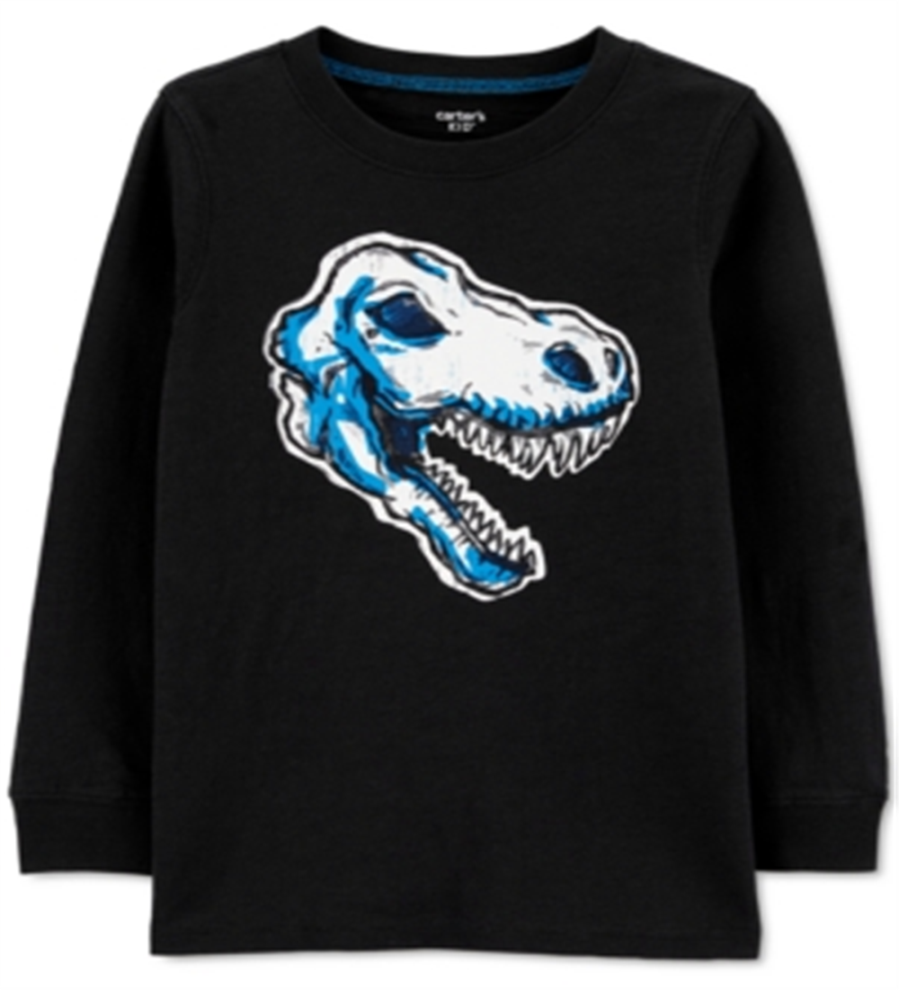 Camiseta Carter's Boy's Dinosaur Slub Jersey Preta Tamanho 7