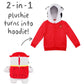 Cubcoats Transforming 2 em 1 Unissex Marshall 2 em 1 Bicho de Pelúcia com Capuz Vermelho