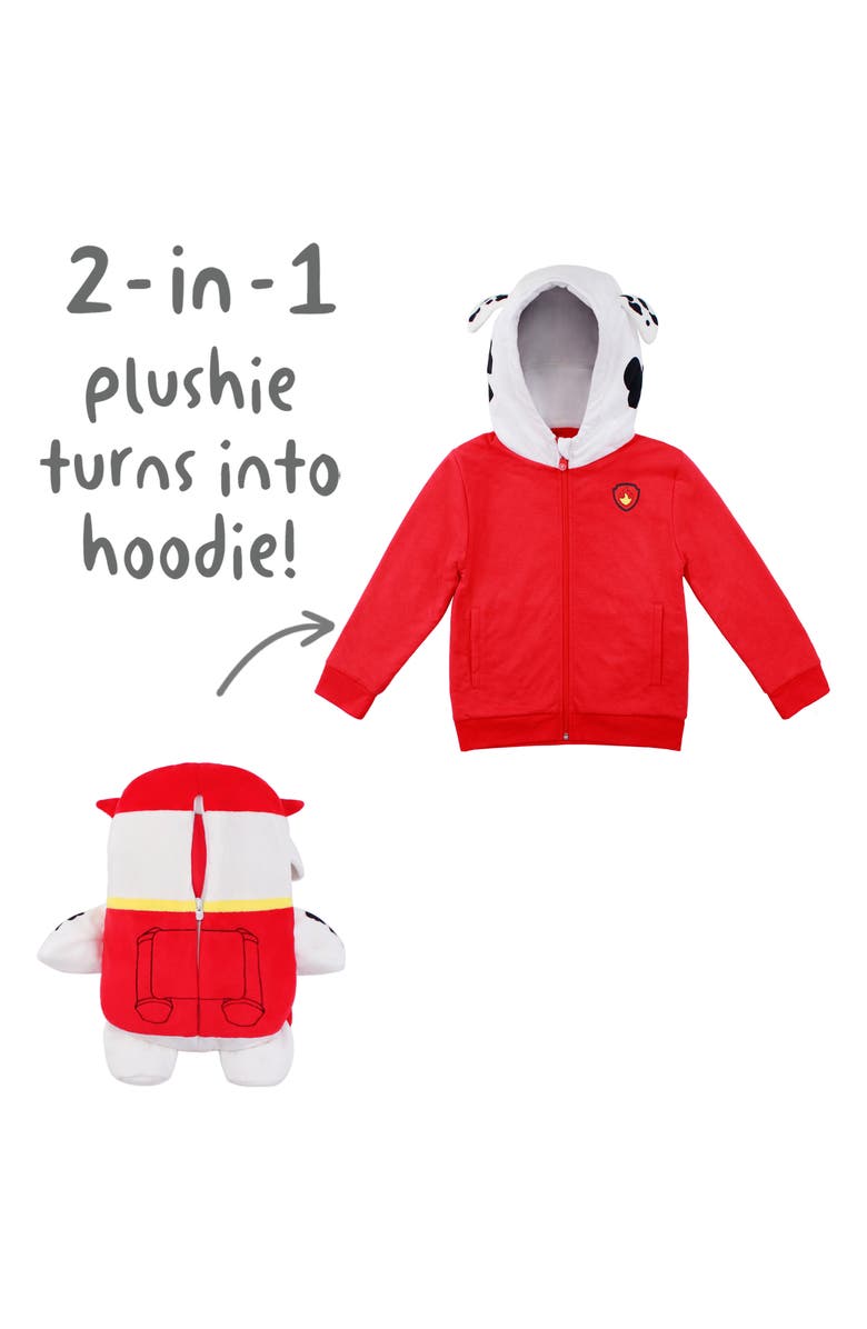 Cubcoats Transforming 2 em 1 Unissex Marshall 2 em 1 Bicho de Pelúcia com Capuz Vermelho