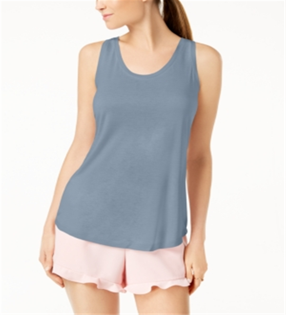 Blusa feminina com decote redondo Maison Jules, azul, tamanho médio
