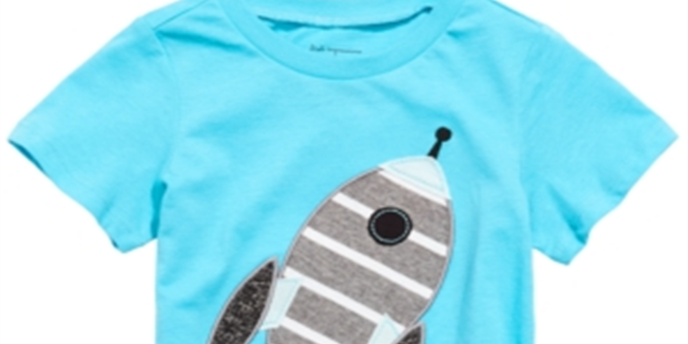 Camiseta infantil de algodão com estampa de foguete First Impressions para meninos, tamanho 4T