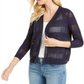 Cardigan feminino Charter Club com frente aberta, azul, tamanho grande