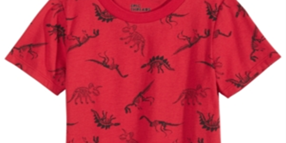 Camiseta infantil Epic Threads Little's Tossed Dino vermelha tamanho 5