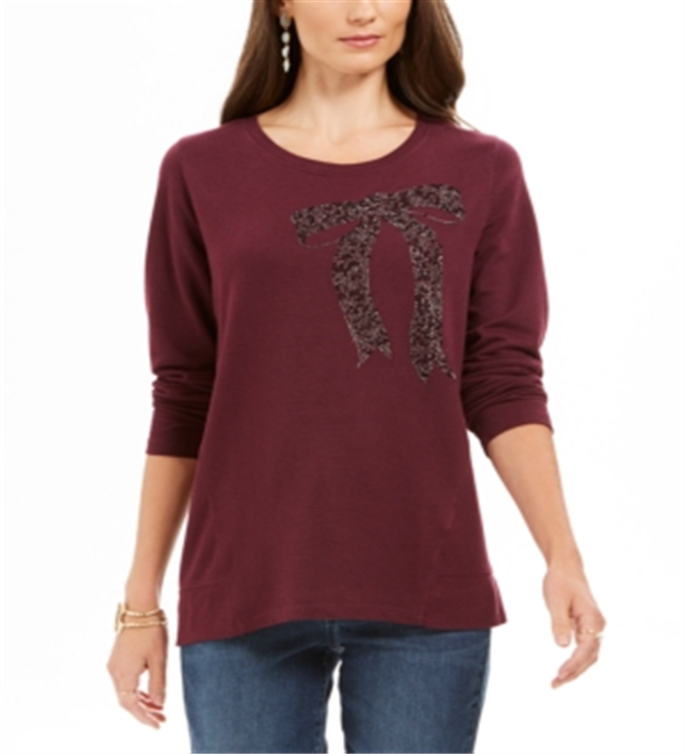 Moletom Feminino Embelezado e Caprichoso Estilo &amp; Co Roxo Tamanho P