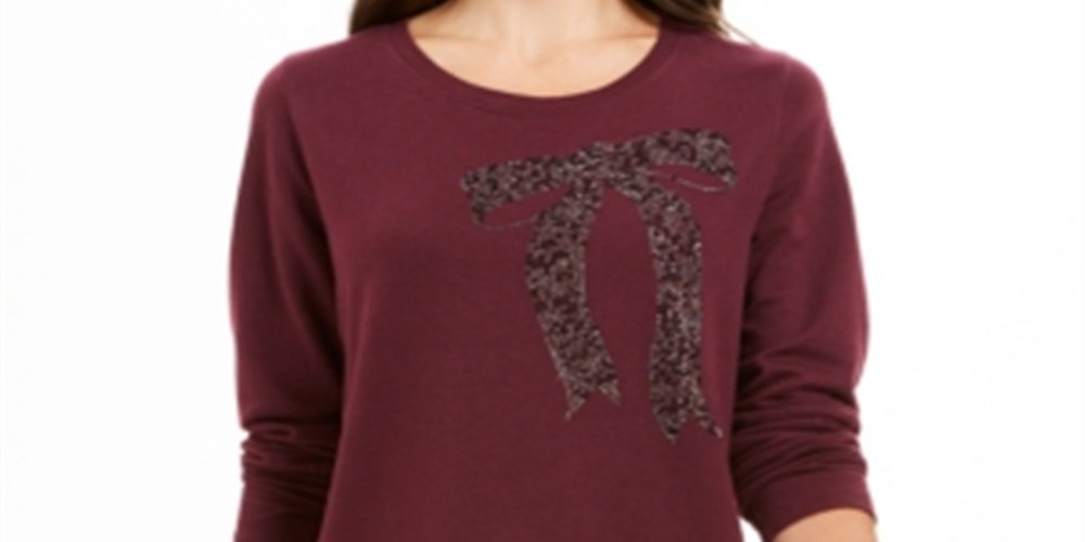 Moletom Feminino Embelezado e Caprichoso Estilo &amp; Co Roxo Tamanho P