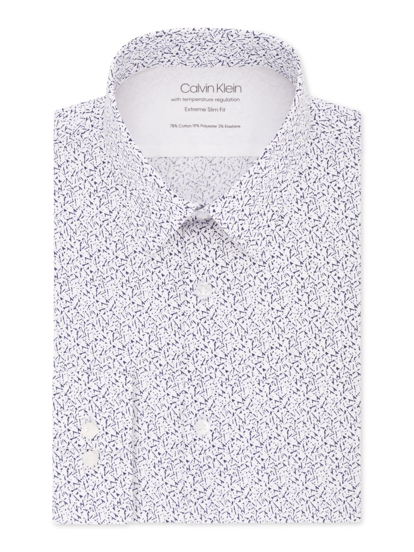 Camisa Calvin Klein Masculina Extreme Slim Fit Estampada com Botões Branca Tamanho M