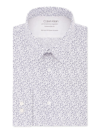 Camisa Calvin Klein Masculina Extreme Slim Fit Estampada com Botões Branca Tamanho M