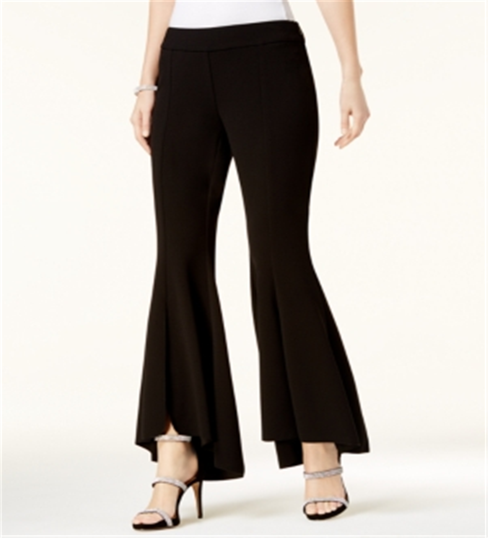 Calça Flare Feminina com Bainha Tulipa da INC International Concepts, Preta, Tamanho 2 Petite