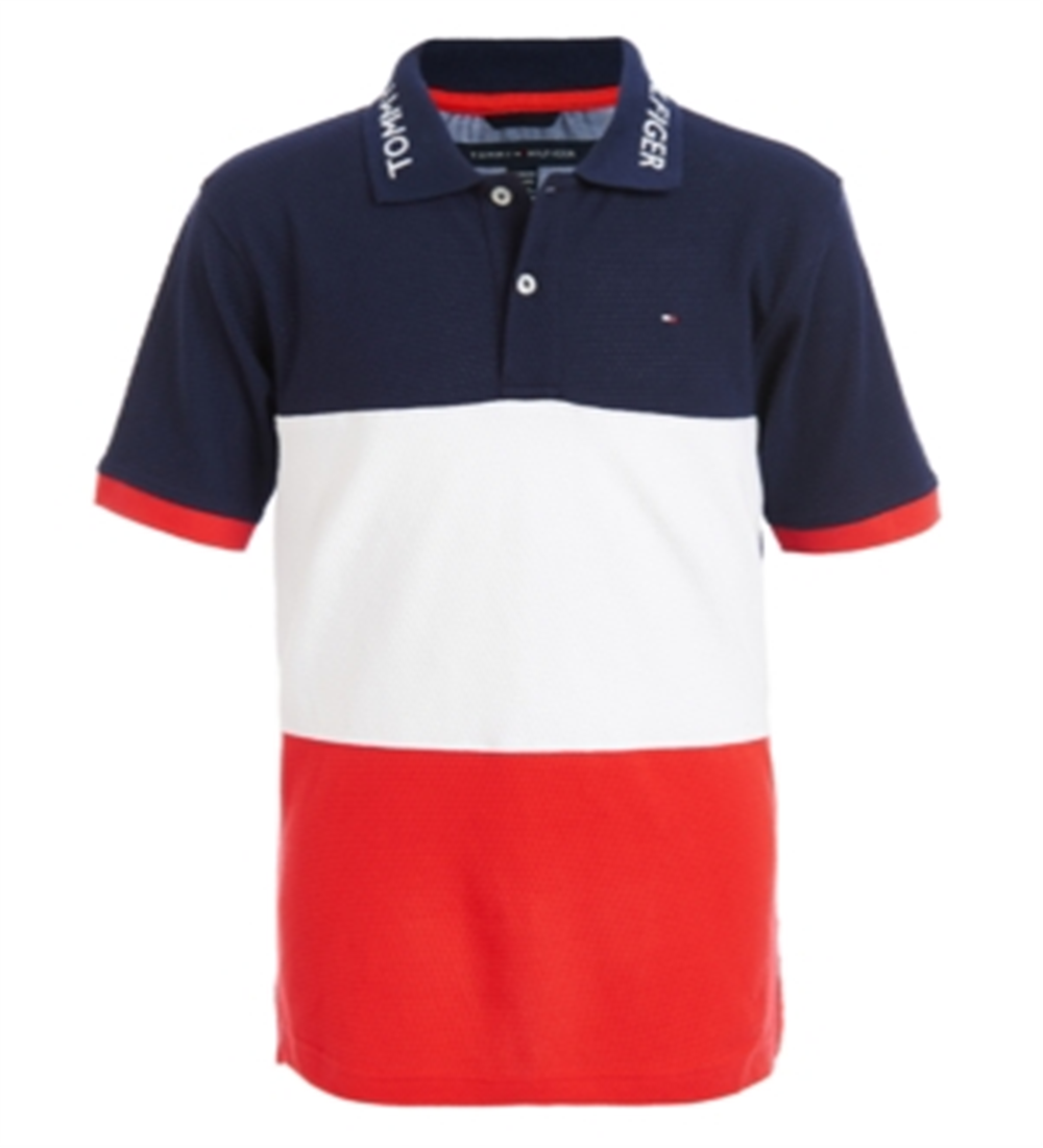 Tommy Hilfiger Blazer Marc Polo para menino, camiseta azul, tamanho 8-20