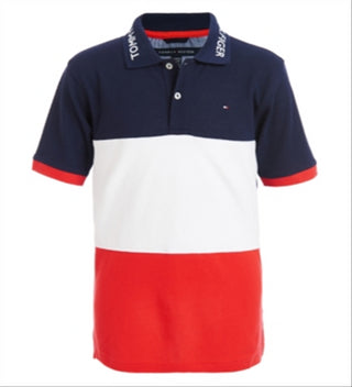 Tommy Hilfiger Blazer Marc Polo para menino, camiseta azul, tamanho 8-20