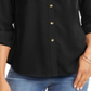 Camisa feminina Charter Club com dois bolsos, preta, tamanho XX-G