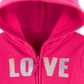 Carter's Toddler Girl's Sequin Love Zip Up Fleece Hoodie Rosa Tamanho 5T