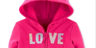Carter's Toddler Girl's Sequin Love Zip Up Fleece Hoodie Rosa Tamanho 5T