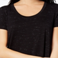 Camiseta feminina Maison Jules com decote redondo, preta, tamanho X-S