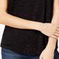 Camiseta feminina Maison Jules com decote redondo, preta, tamanho X-S