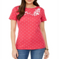 Blusa de algodão com decote canoa e estampa bordada Karen Scott feminina, rosa, tamanho M