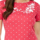 Blusa de algodão com decote canoa e estampa bordada Karen Scott feminina, rosa, tamanho M