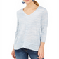 Blusa feminina com decote em V, azul, tamanho extragrande, da Style &amp; Co