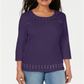 Karen Scott Top Feminino Decote Redondo com Tachas Roxo Tamanho XS