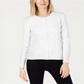 Cardigan feminino com botões e detalhes em pérolas Charter Club, branco, tamanho extragrande