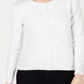 Cardigan feminino com botões e detalhes em pérolas Charter Club, branco, tamanho extragrande