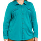 Polo Karen Scott Feminino Gola Alta Azul Tamanho 2X