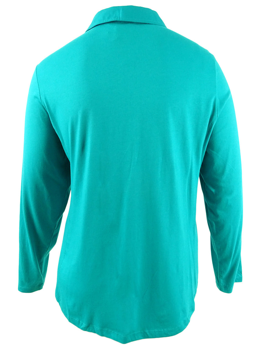 Polo Karen Scott Feminino Gola Alta Azul Tamanho 2X