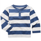 Camiseta Henley listrada infantil First Impressions para meninos, azul, tamanho 2T