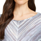 Blusa listrada com amarração frontal estilo &amp; Co feminina, azul, tamanho grande