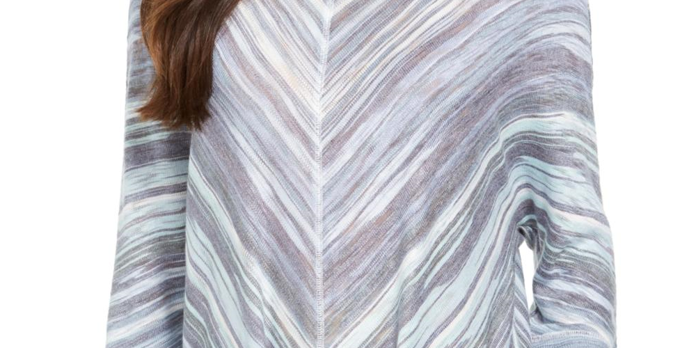 Blusa listrada com amarração frontal estilo &amp; Co feminina, azul, tamanho grande